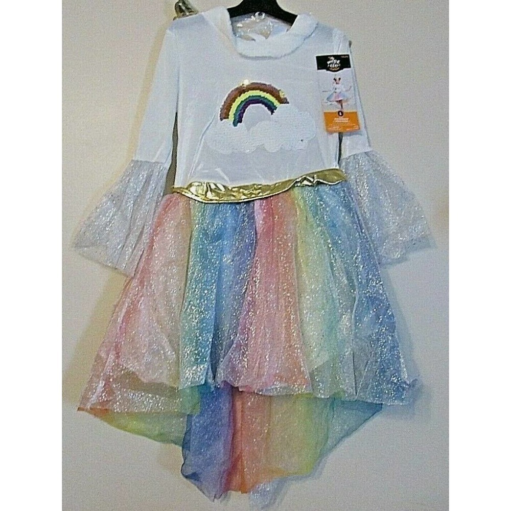 Hyde & EEk Girls Rainbow Unicorn Dress Costume Large New 10/12 Halloween - Picture 2 of 3
